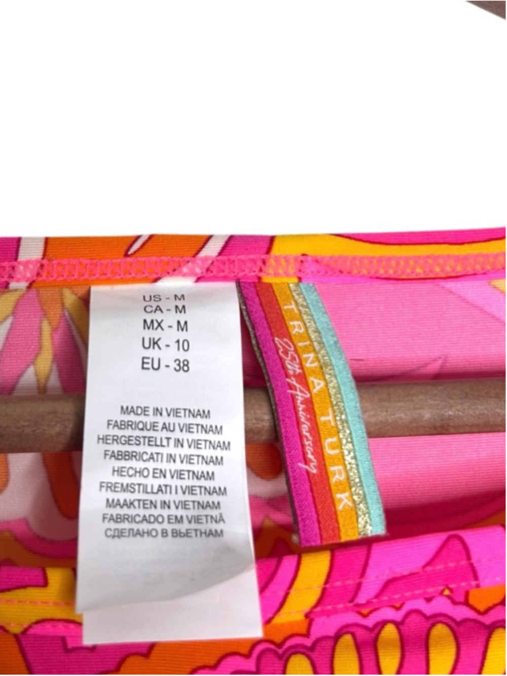 Trina Turk Morning Sunrise Swim Cover Mini Tunic Kaftan 25th Anniversary Medium - Picture 4 of 7